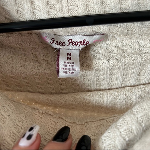 Free People Juicy Long Sleeve Oversized Waffle Knit Sweater in Stone Cold Beige - Picture 7 of 16